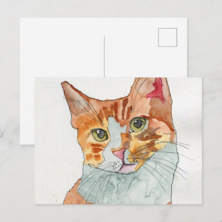 Aquarell-Katze Postkarte