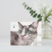 Aquarell-Katze Postkarte (Stehend Vorderseite)