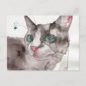 Aquarell-Katze Postkarte (Vorderseite)