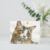 Aquarell-Katze Postkarte (Stehend Vorderseite)