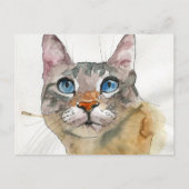 Aquarell-Katze Postkarte (Vorderseite)