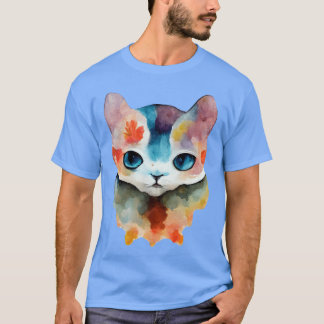Aquarell-Katze Retro T-Shirt
