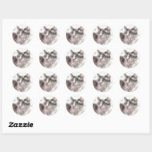 Aquarell-Katze Runder Aufkleber (Blatt)