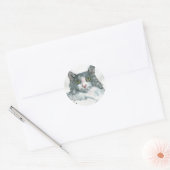 Aquarell-Katze Runder Aufkleber (Umschlag)