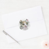 Aquarell-Katze Runder Aufkleber (Umschlag)