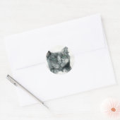 Aquarell-Katze Runder Aufkleber (Umschlag)