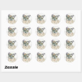Aquarell-Katze Runder Aufkleber (Blatt)