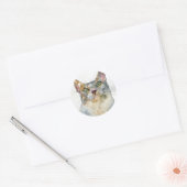 Aquarell-Katze Runder Aufkleber (Umschlag)