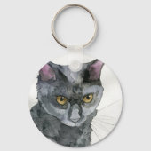 Aquarell-Katze Schlüsselanhänger (Vorderseite)
