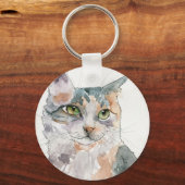 Aquarell-Katze Schlüsselanhänger (Vorderseite)