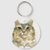 Aquarell-Katze Schlüsselanhänger (Vorderseite)