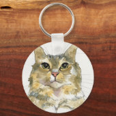 Aquarell-Katze Schlüsselanhänger (Vorderseite)