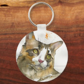 Aquarell-Katze Schlüsselanhänger (Vorderseite)