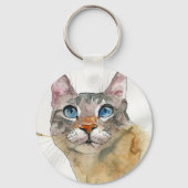 Aquarell-Katze Schlüsselanhänger (Vorderseite)