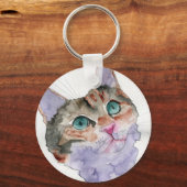 Aquarell-Katze Schlüsselanhänger (Vorderseite)