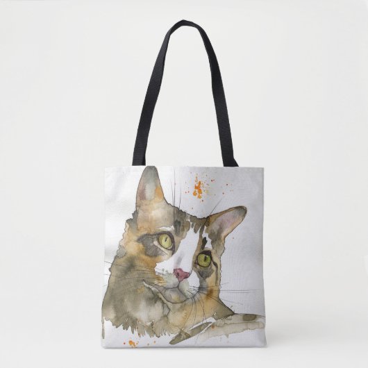 Aquarell-Katze Tasche (Vorderseite)