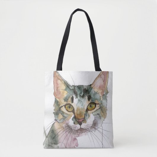 Aquarell-Katze Tasche (Vorderseite)