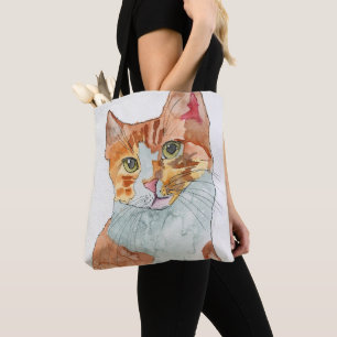 Aquarell-Katze Tasche