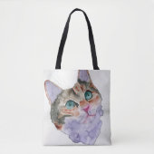 Aquarell-Katze Tasche (Vorderseite)