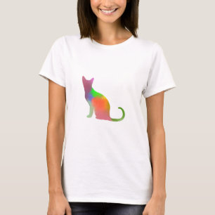 Aquarell-Katzensilhouette T-Shirt