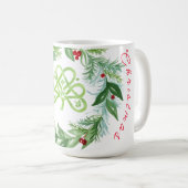 Aquarell-Keltischer-Weihnachts-Kranz  Kaffeetasse (VorderseiteRechts)