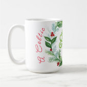 Aquarell-Keltischer-Weihnachts-Kranz  Kaffeetasse (Links)