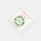 Aquarell-keltischer Weihnachtskranz PERSONALISIERE Serviette (Ecke)