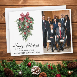 Aquarell-Kiefer-Frohe-Weihnachten-Firmenfoto Feiertagskarte