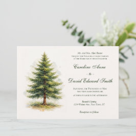 Aquarell-Kiefer-Minimalist-Hochzeit Einladung