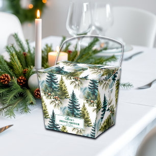 Aquarell-Kiefer-Muster Winter-Brautparty Geschenkschachtel