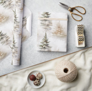 Aquarell-Kiefer-Tannenbaum-Sage-Grün-Christmas Geschenkpapier
