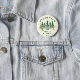 Aquarell Kiefern Familienwiedervereinigungs-Button Button