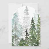 Aquarell-Kiefernwald gebogen Feiertagskarte (Rückseite)
