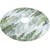 Aquarell-Kiefernwald Polyester Weihnachtsbaumdecke (Schrägansicht)