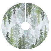 Aquarell-Kiefernwald Polyester Weihnachtsbaumdecke (Vorderseite)