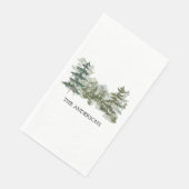 Aquarell-Kieferwald & Berg Rustikal Serviette (Ecke)