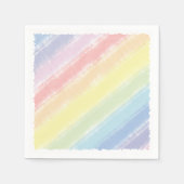 Aquarell Kinderdusche Pastel Rainbow Serviette (Vorderseite)