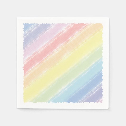 Aquarell Kinderdusche Pastel Rainbow Serviette (Vorderseite)