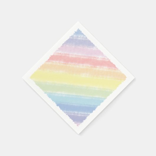 Aquarell Kinderdusche Pastel Rainbow Serviette (Ecke)