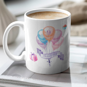 Aquarell Kindergeburtstag Party Balloons Kaffeetasse