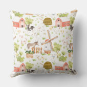 Aquarell Kinderzimmer Landtiere Kissen (Rückseite)