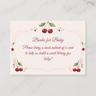 Aquarell-Kirsch-Baby-Party Rosa Gingham Begleitkarte