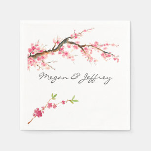 Aquarell-Kirschblüte Serviette