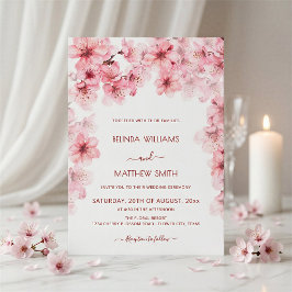 Aquarell-Kirschblüten-Hochzeit Einladung