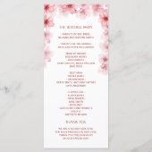 Aquarell-Kirschblüten-Hochzeit Programm (Rückseite)