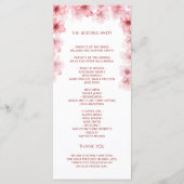 Aquarell-Kirschblüten-Hochzeit Programm (Rückseite)