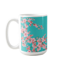 Aquarell-Kirschblüten-Kaffeetasse