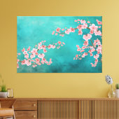 Aquarell-Kirschblüten Leinwanddruck (Insitu (Wohnzimmer))