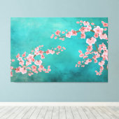 Aquarell-Kirschblüten Leinwanddruck (Insitu (Holzboden))