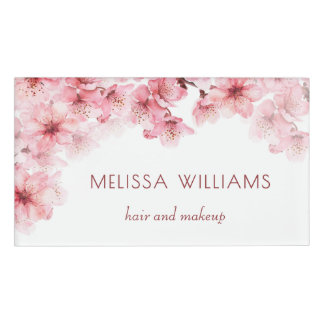 Aquarell Kirschblüten Rosa Floral Namenschild